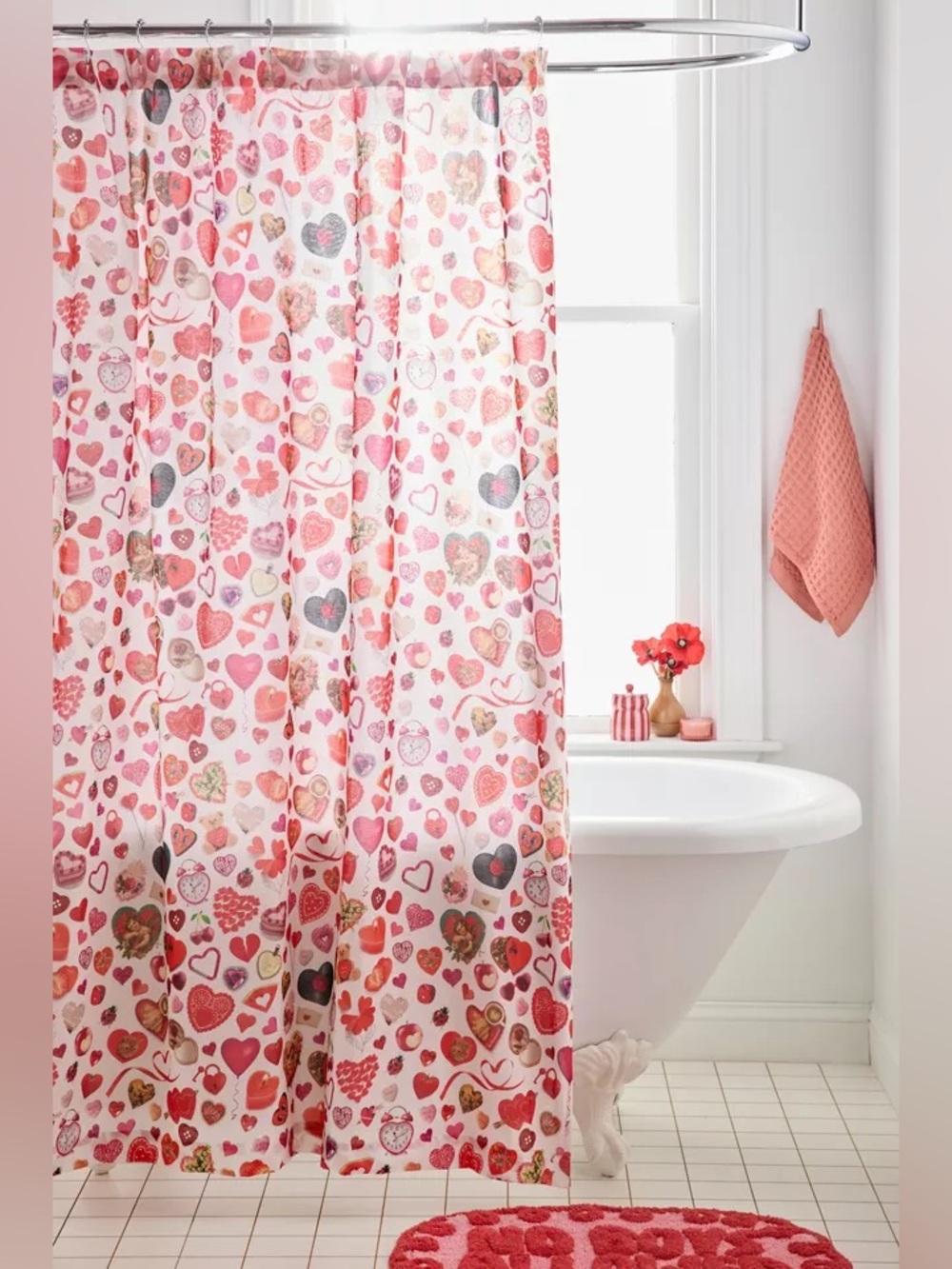 Urban Outfitters Galentine’s Collage Patterned Shower Curtain
